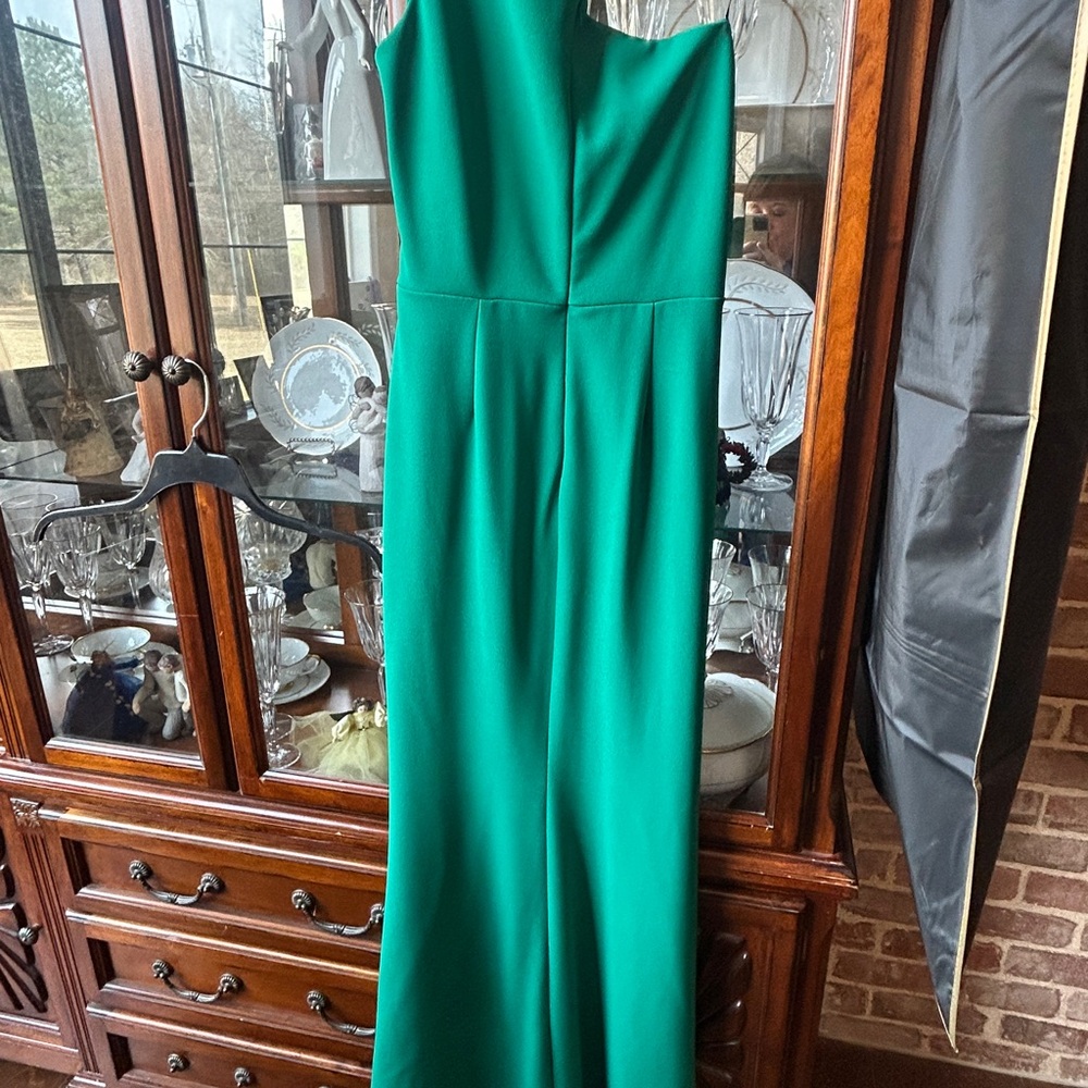 Betsy & Adam One Shoulder Green Dress Worn Once. Excellent condition.